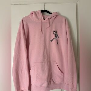 large pink skeleton hoodie